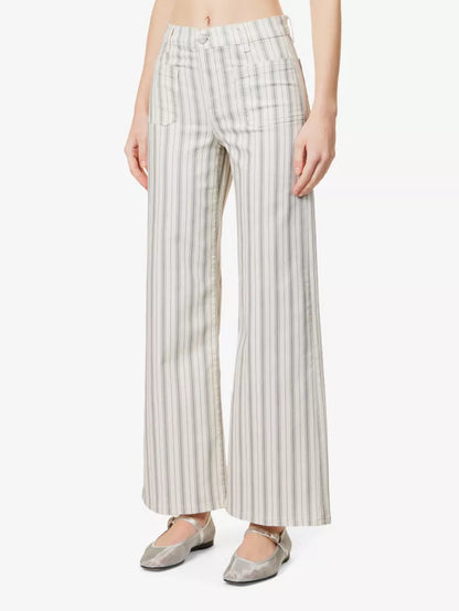 Le palazzo crop raw after - sage multi Trousers Frame