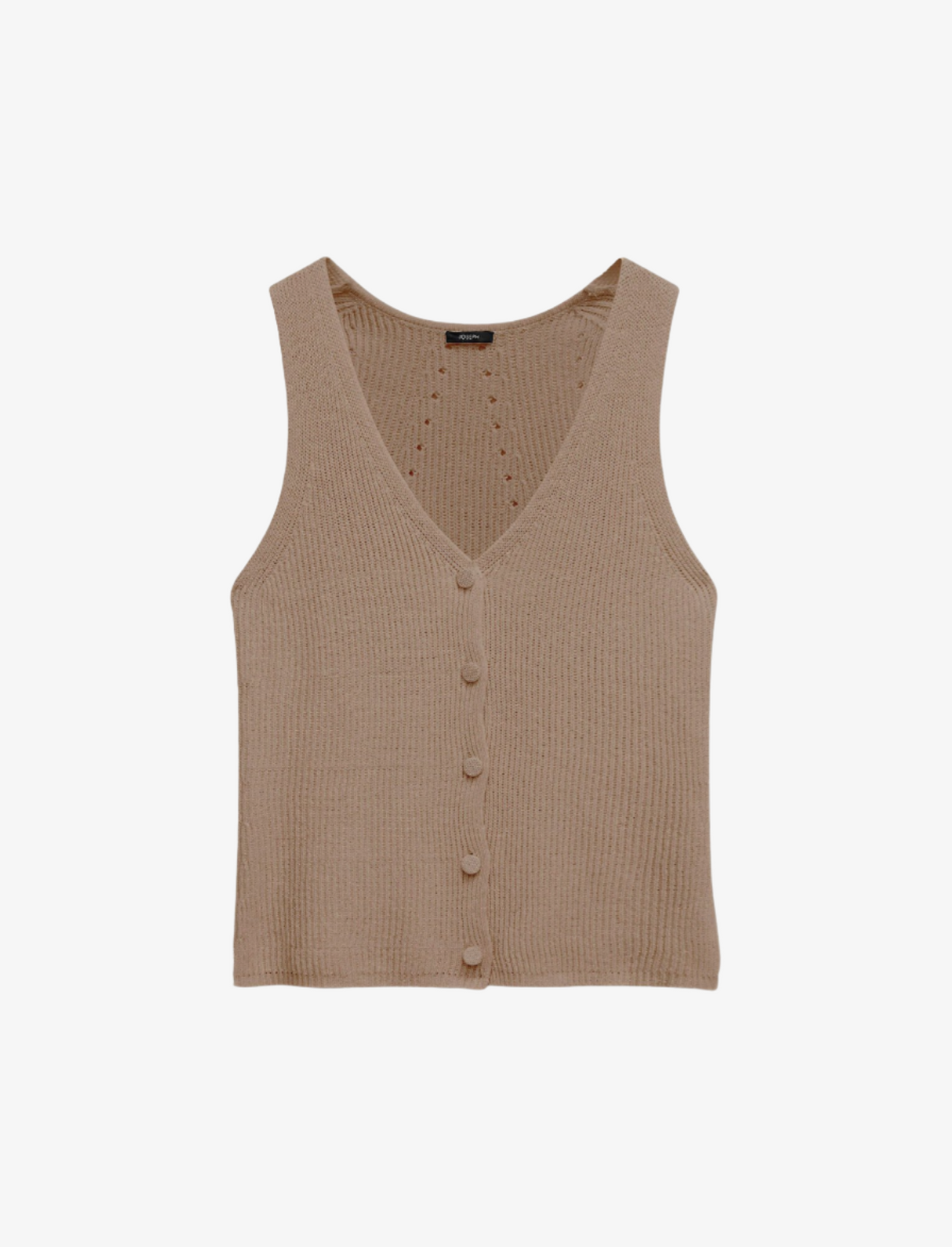 Linen cotton knitted vest - frozen mocha Top JOSEPH