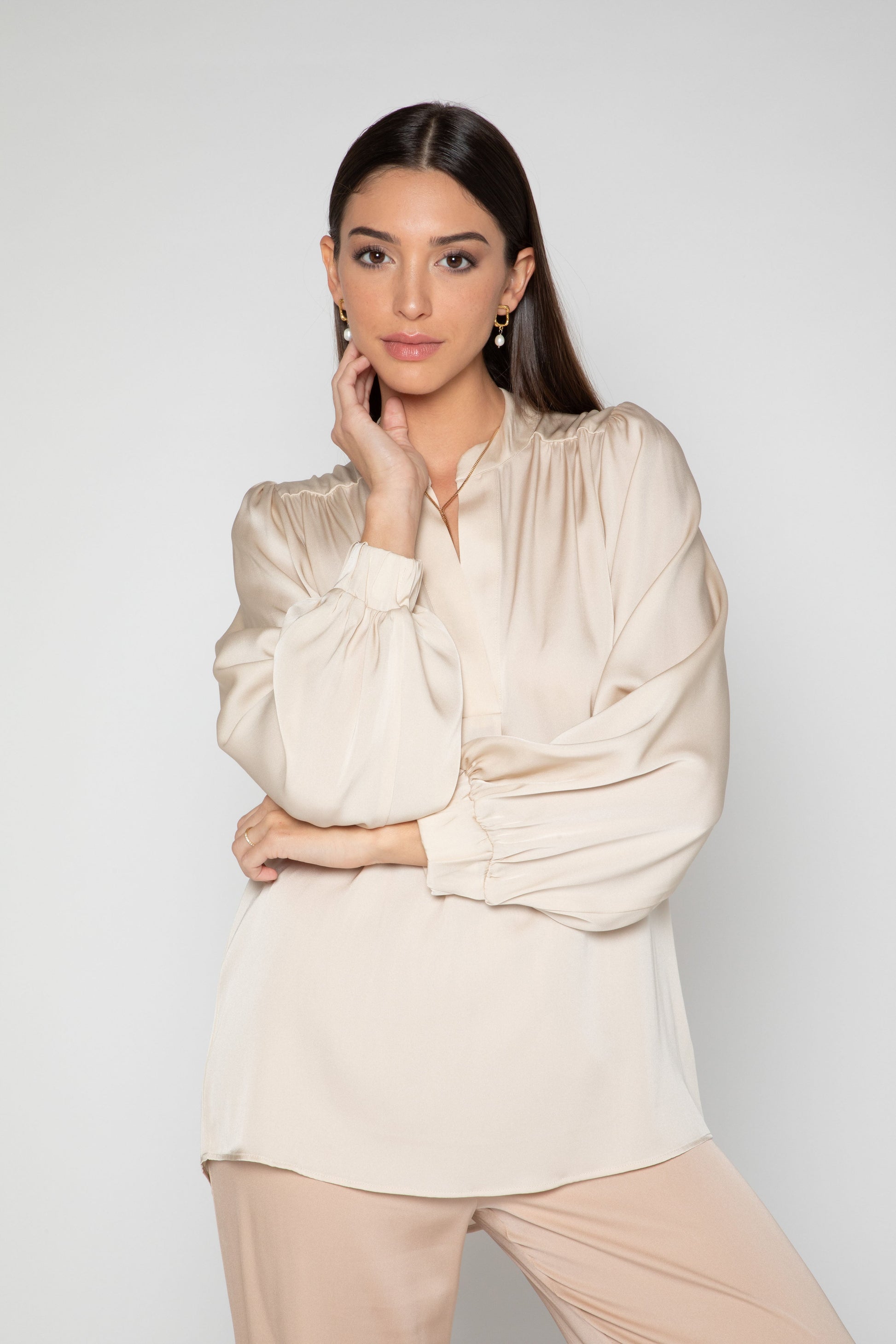 Madras blouse - nouvelle white General silk95five