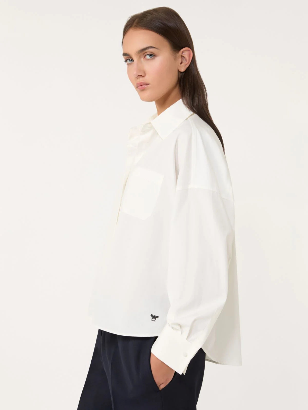 Max mara weekend arturo oversized poplin shirt - white