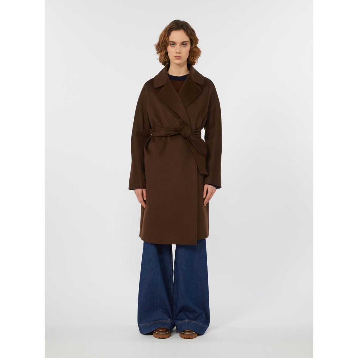 Max mara weekend corte wool wrap coat - chocolate Tailored