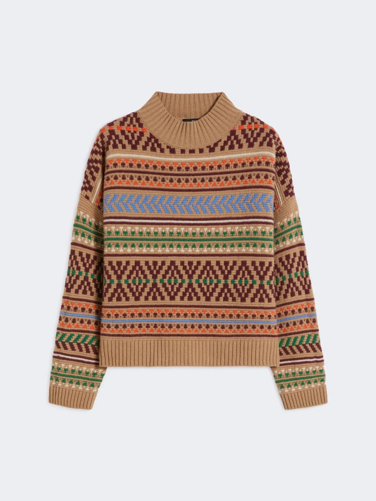 Max mara weekend festoso wool jacquard jumper - camel