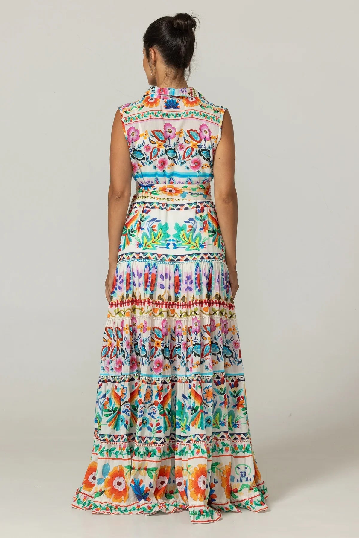 Miss june neela maxi dress - white multi Dresses Miss June
