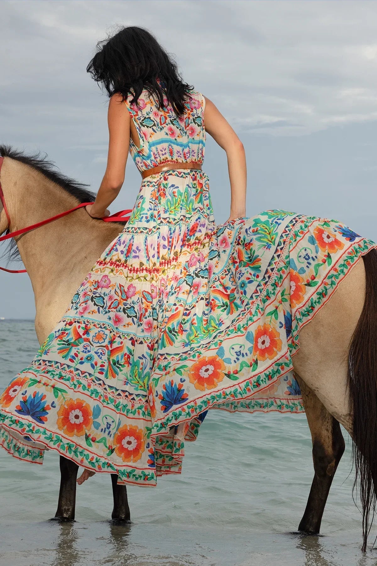 Miss june neela maxi dress - white multi Dresses Miss June