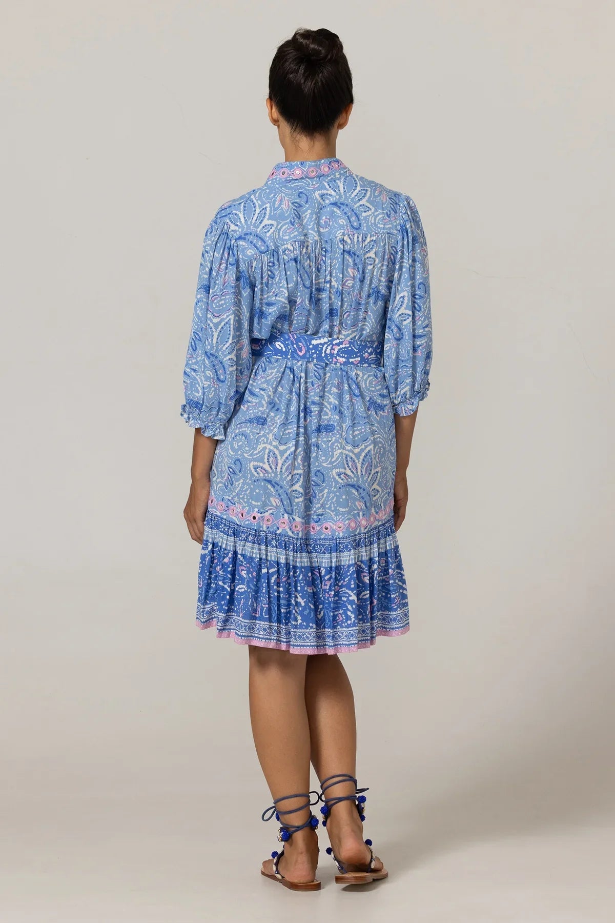 Miss june nessy short dress - blue & pink Dresses Miss June