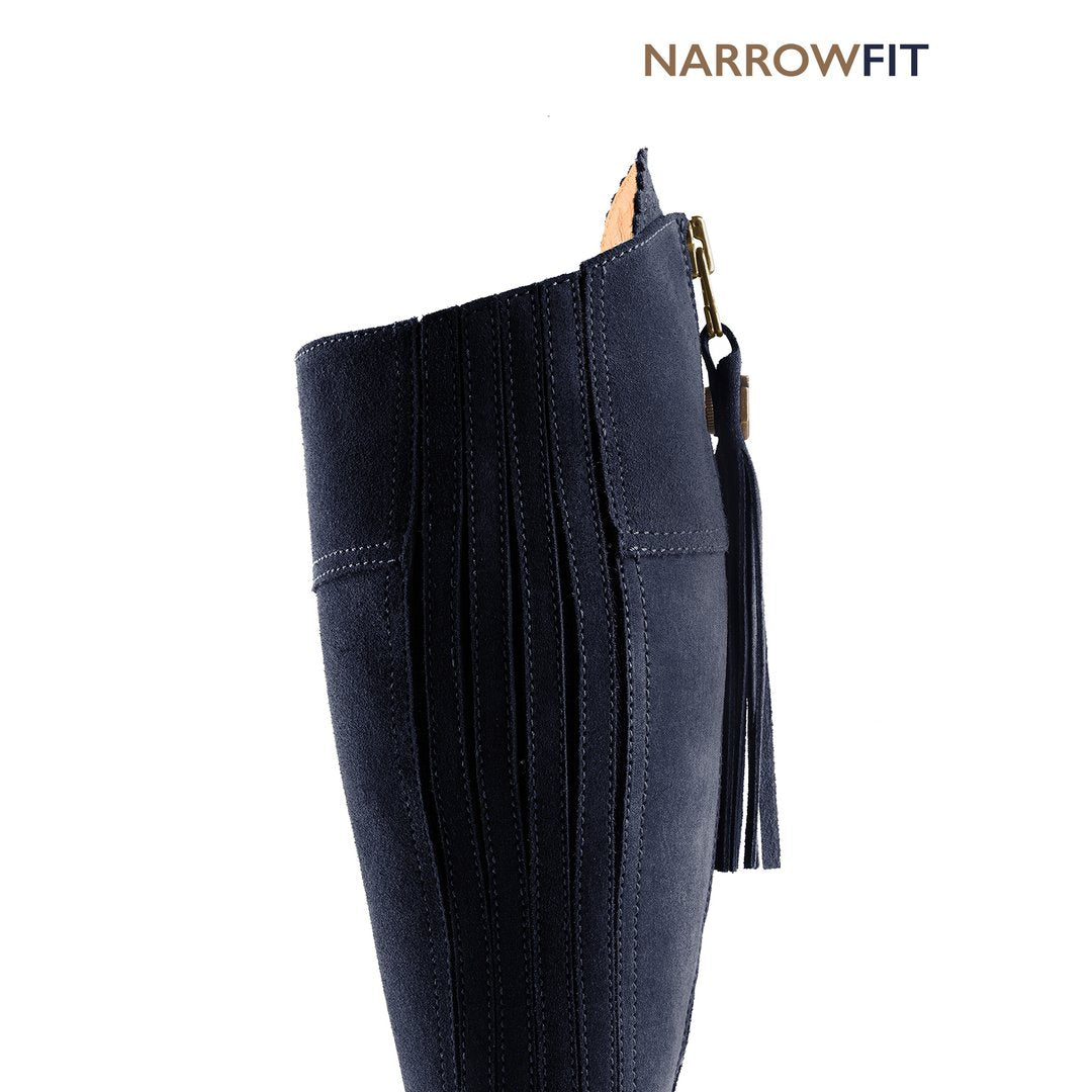 Narrow Fit Regina - Navy Suede Tall Boots FAIRFAX & FAVOR