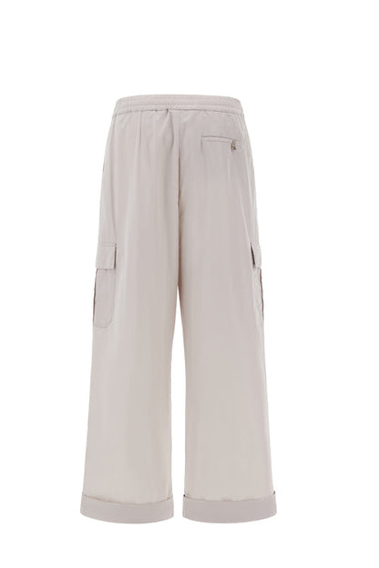 New techno taffeta cargo trouser - pearl grey Trousers HERNO