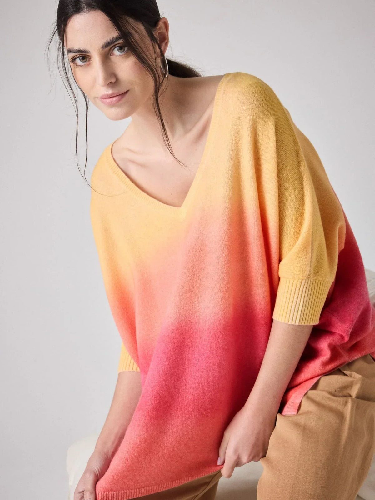 Johanna cashmere jumper - fade / spicy Cashmere Jumper