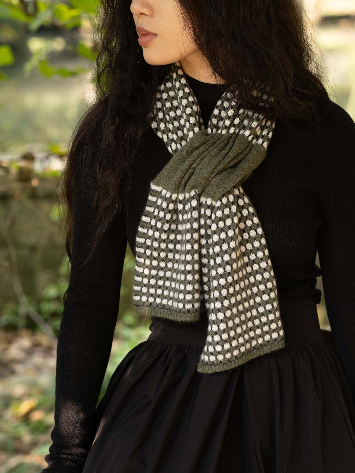 Oats & rice coral keyhole cashmere scarf Scarves Oats & Rice