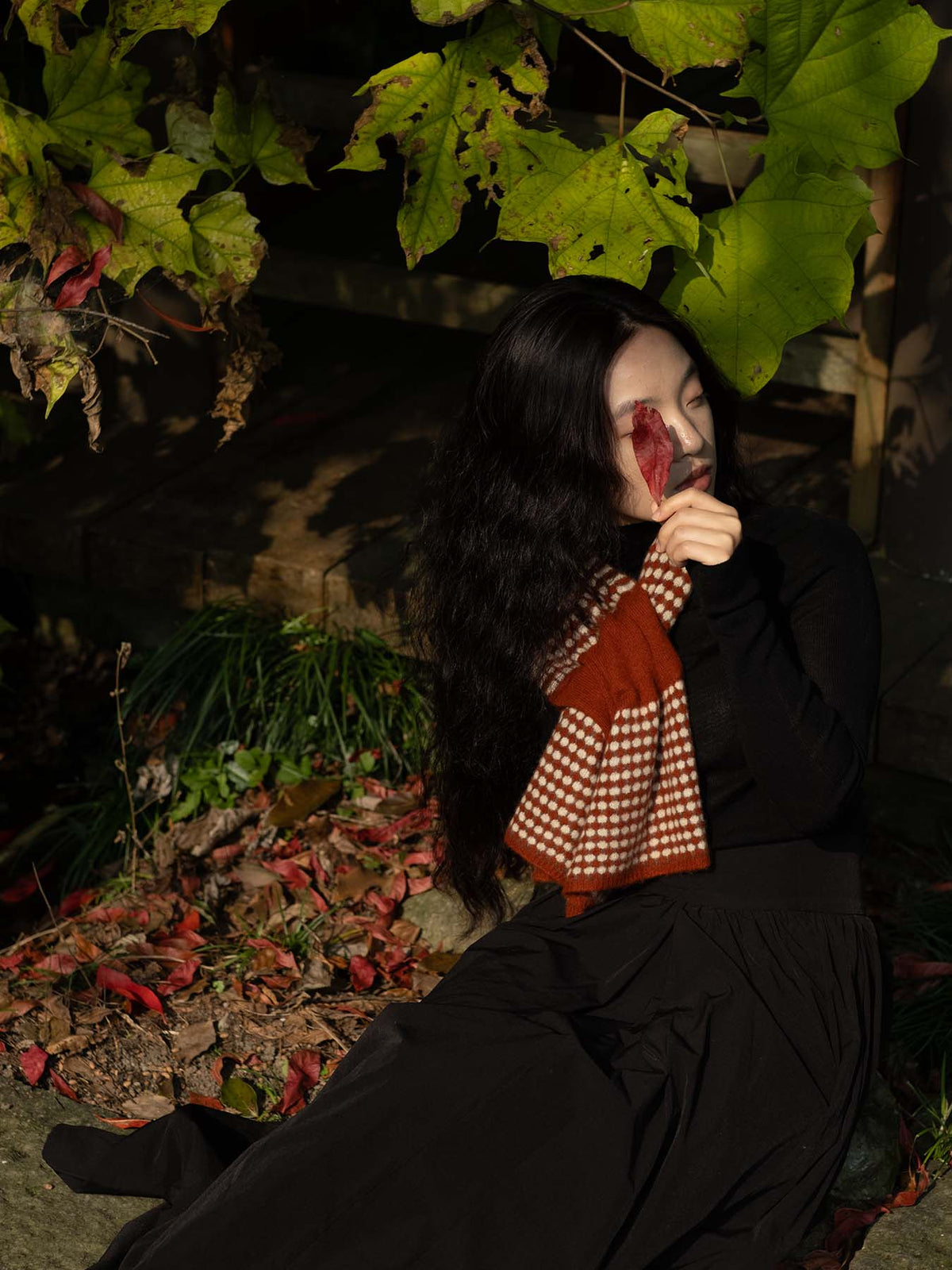 Oats & rice coral keyhole cashmere scarf Scarves Oats & Rice