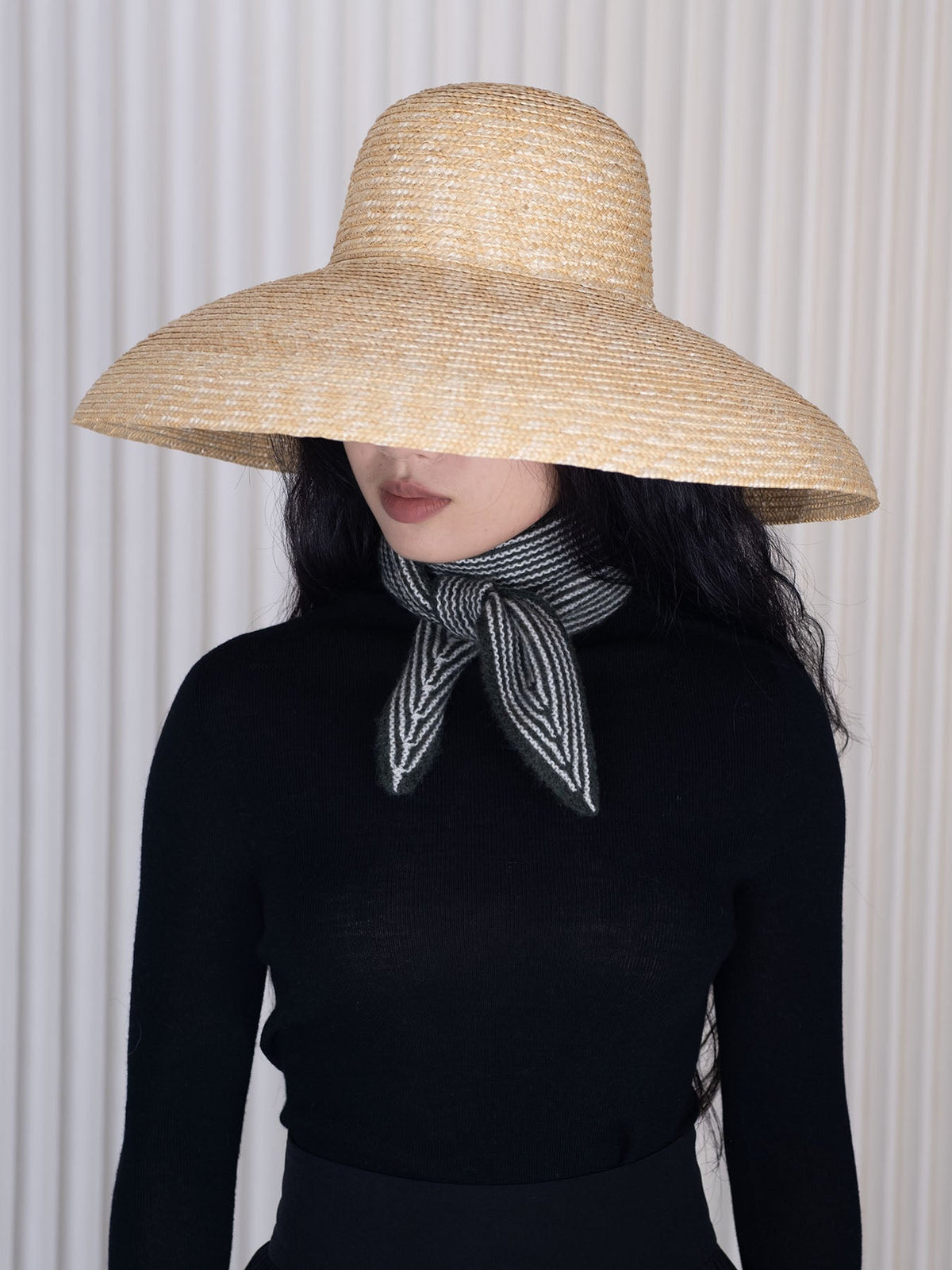 Oats & rice sailor cashmere rib neck scarf Scarves Oats &