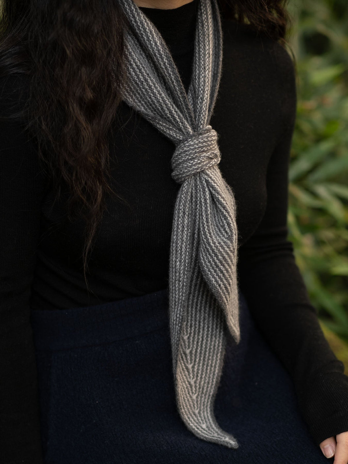 Oats & rice sailor cashmere rib neck scarf Scarves Oats &