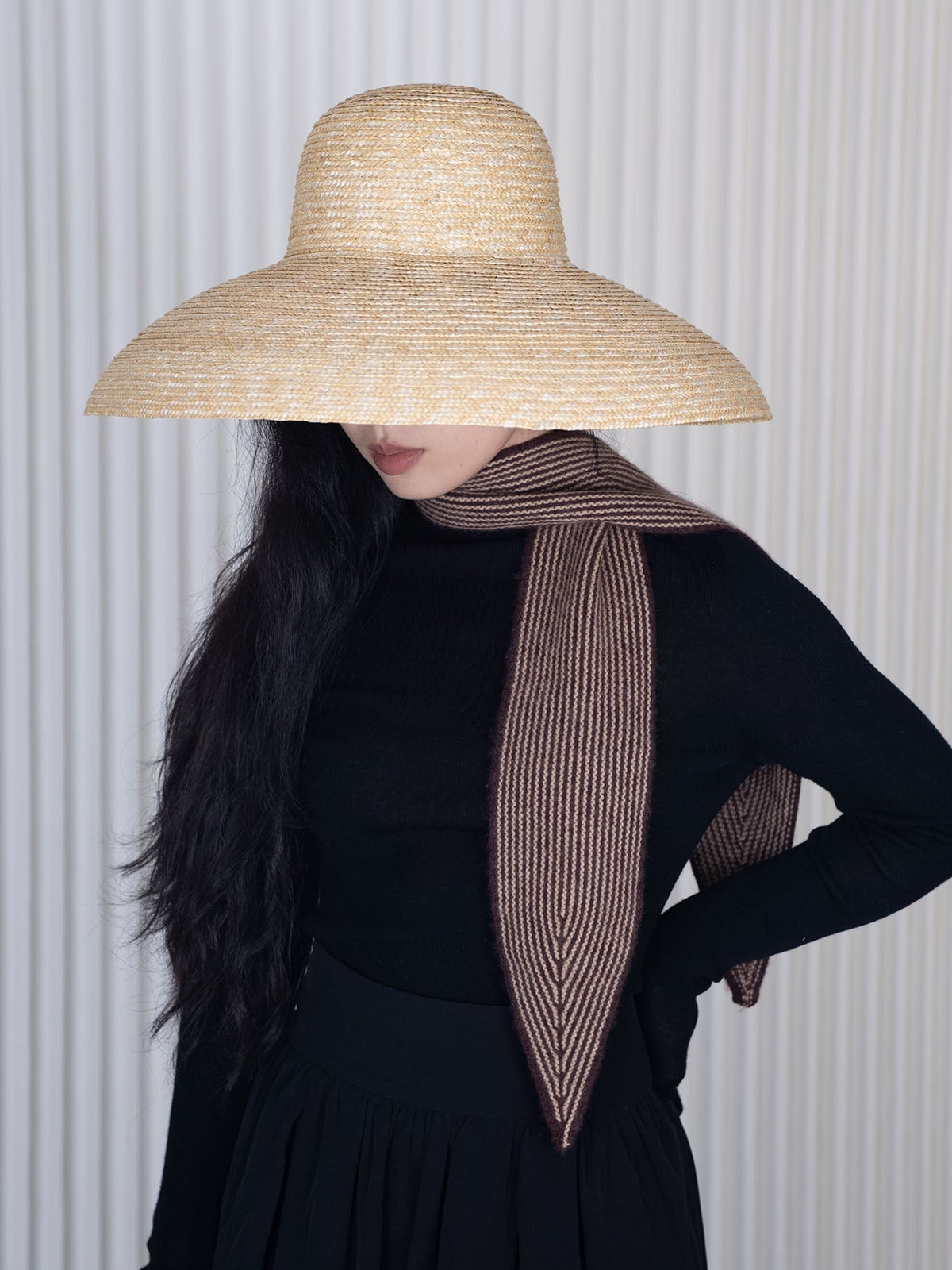 Oats & rice sailor cashmere rib neck scarf Scarves Oats &