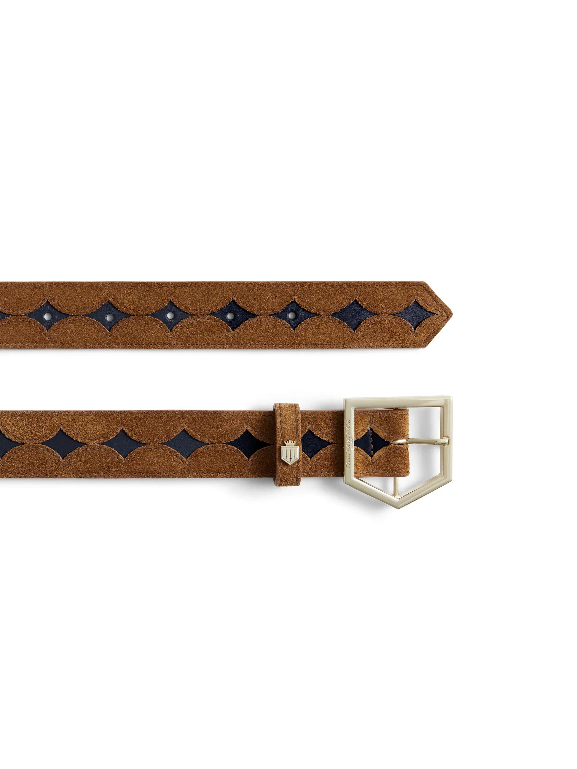 Ohio belt - tan / navy leather Belts FAIRFAX & FAVOR