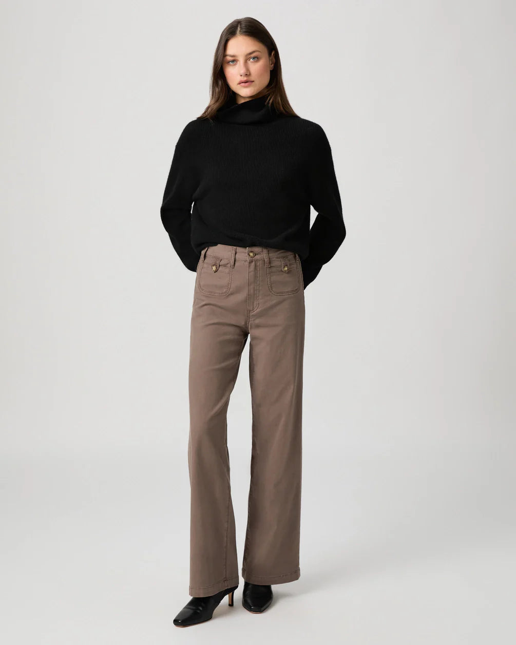 Paige anessa 31 wide leg jean - vintage mushroom taupe