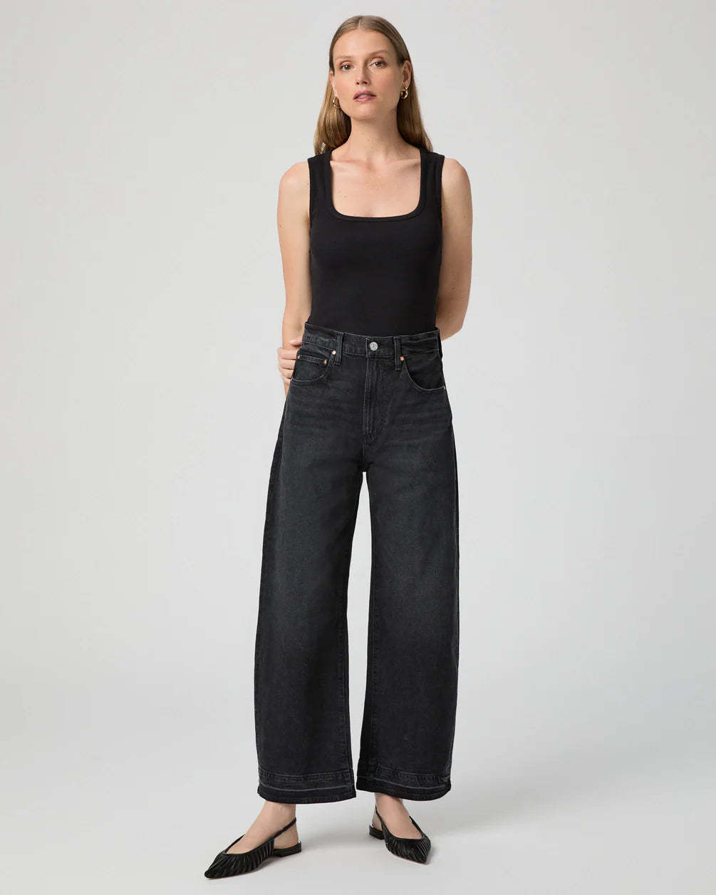 Paige arellia ankle undone finished hem - black void Jeans