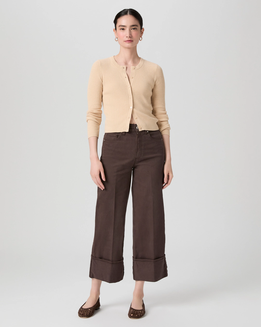 Paige sasha ankle wide leg jean - rich chocolate Jeans Paige
