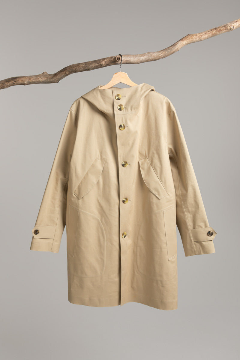 Parker coat with hood | fawn / mastic Overcoat Hancock