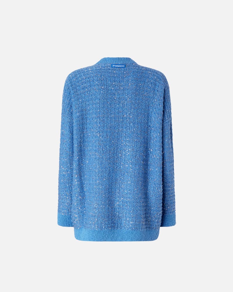 Pinko Metallic mat cardigan with sequins - Blue amparo Pinko