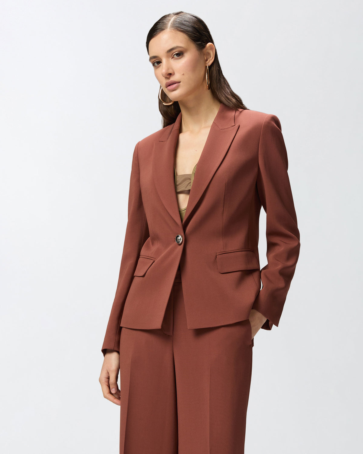 Pinko single-breasted cady blazer - brown Blazers Pinko