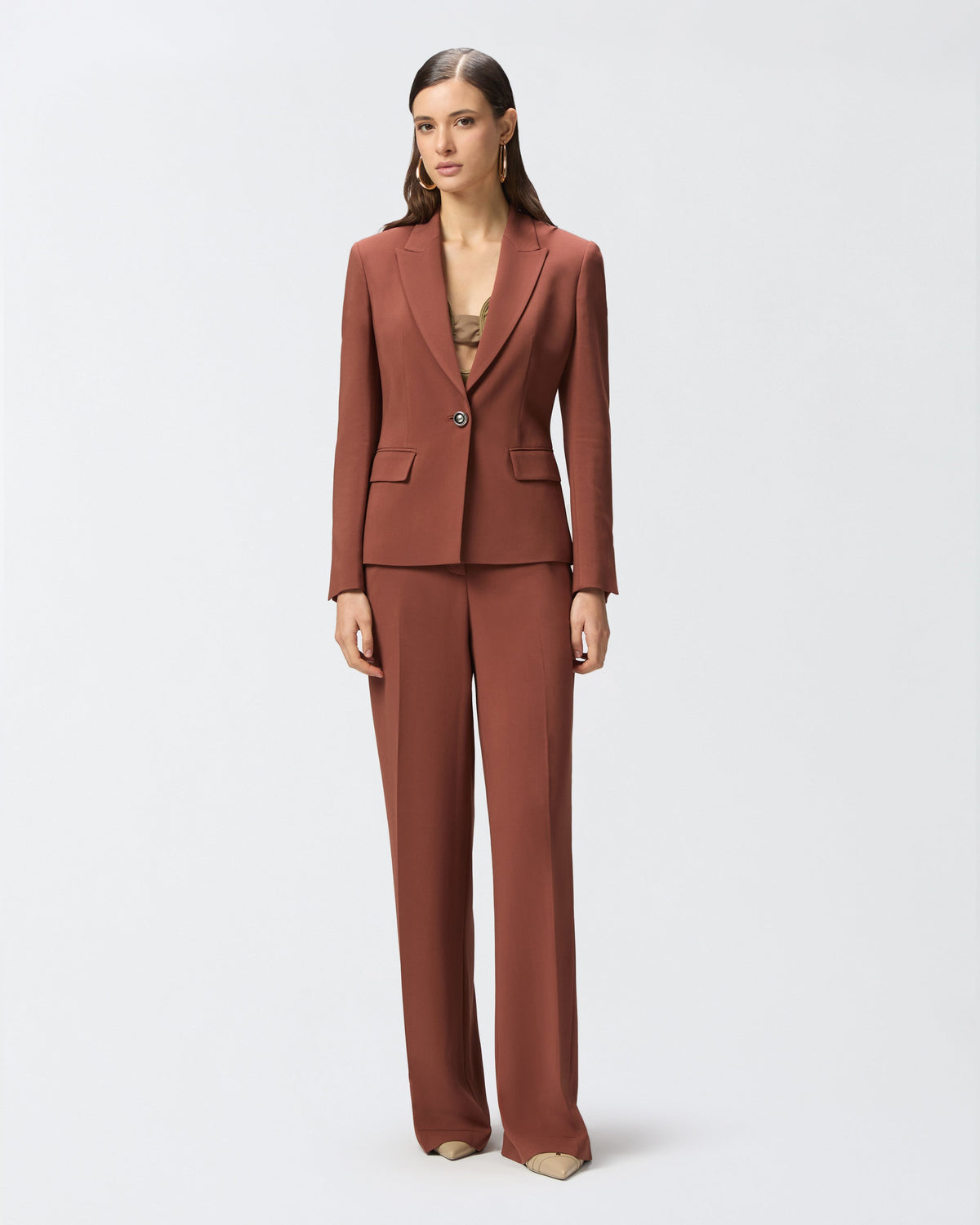 Pinko single-breasted cady blazer - brown Blazers Pinko