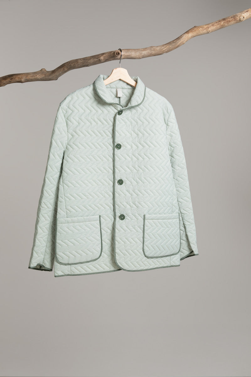 Quilted jacket with patch pockets | light sage Jacket