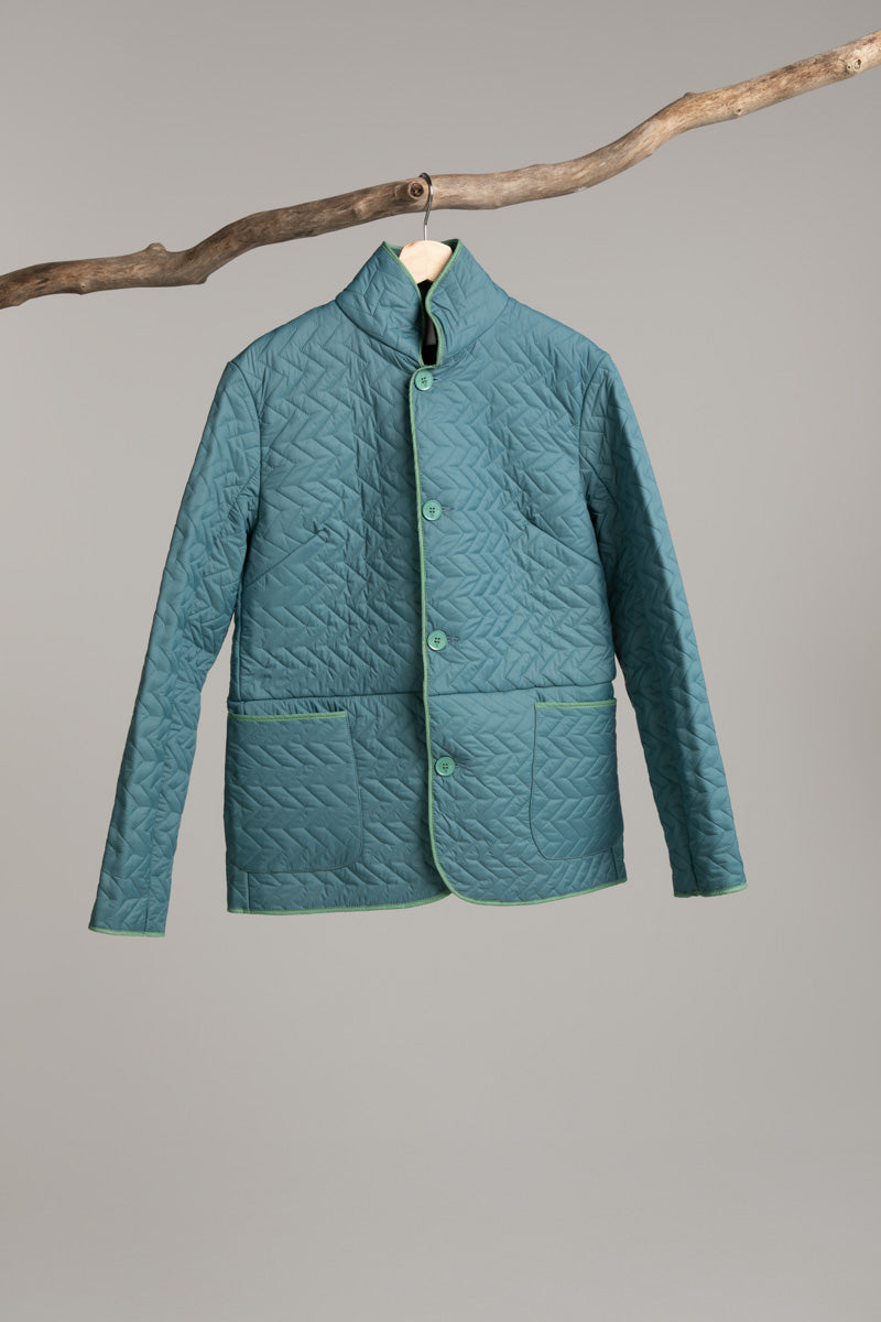 Quilted jacket with patch pockets | sage Jacket Hancock