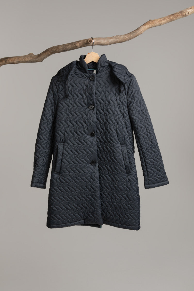 Quilted parka | black Coat Hancock Archive