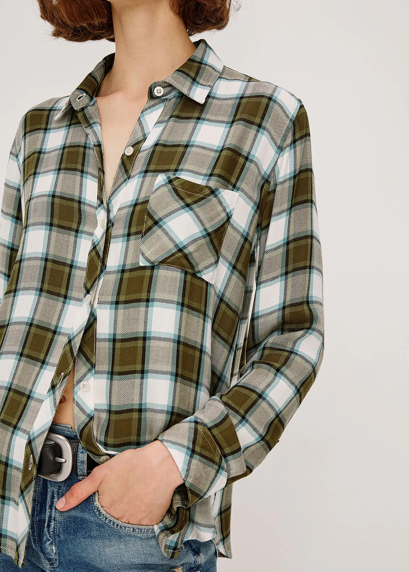 Rails hunter shirt - olive stone blue Shirts Rails