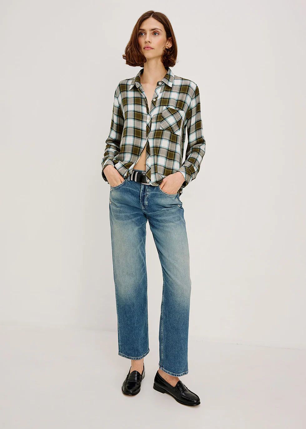 Rails hunter shirt - olive stone blue Shirts Rails