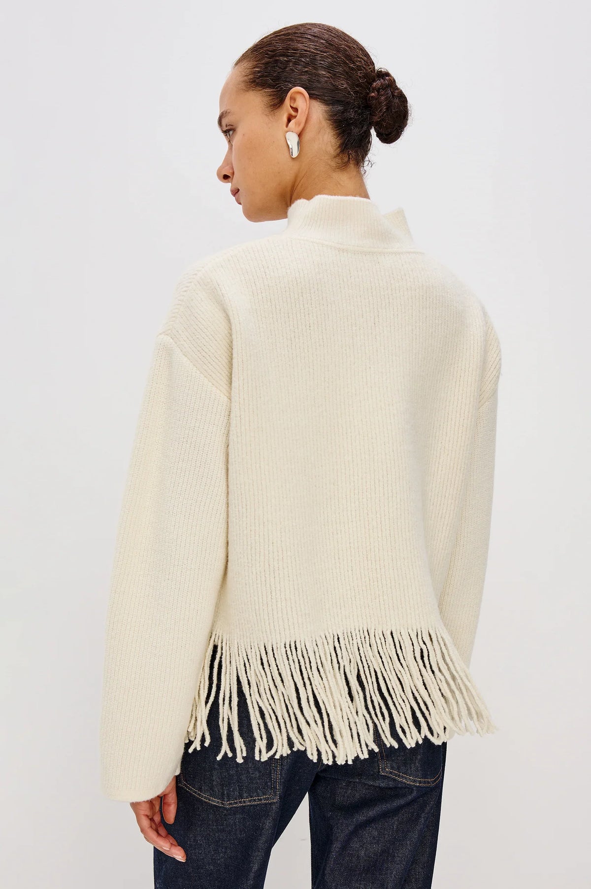Rails lise wool blend sweater - ivory fringe Sweater Rails