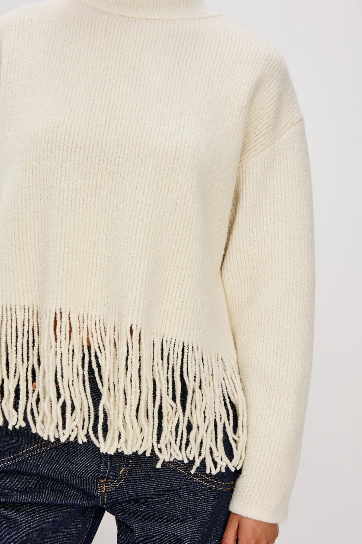 Rails lise wool blend sweater - ivory fringe Sweater Rails