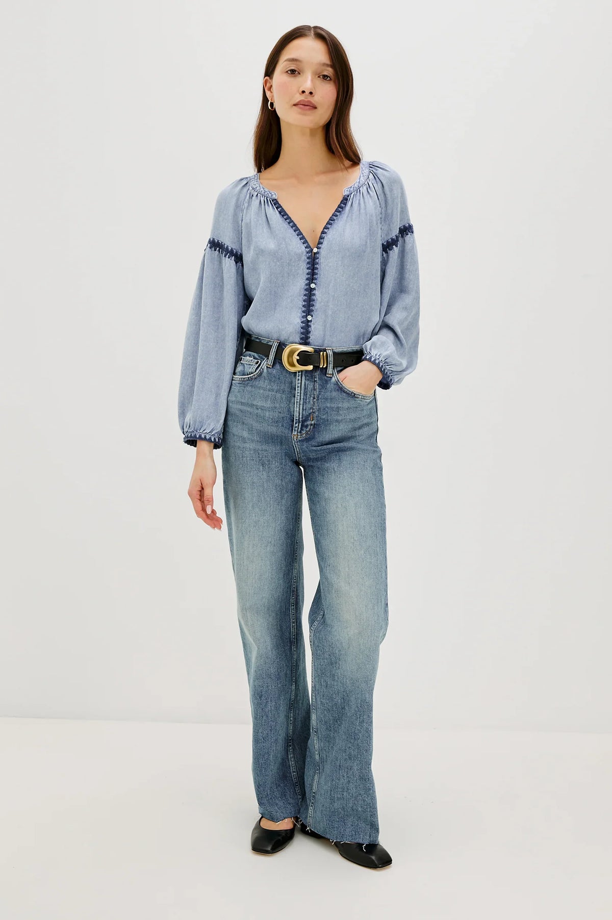 Rails toshi blouse medium cloud wash Blouse Rails