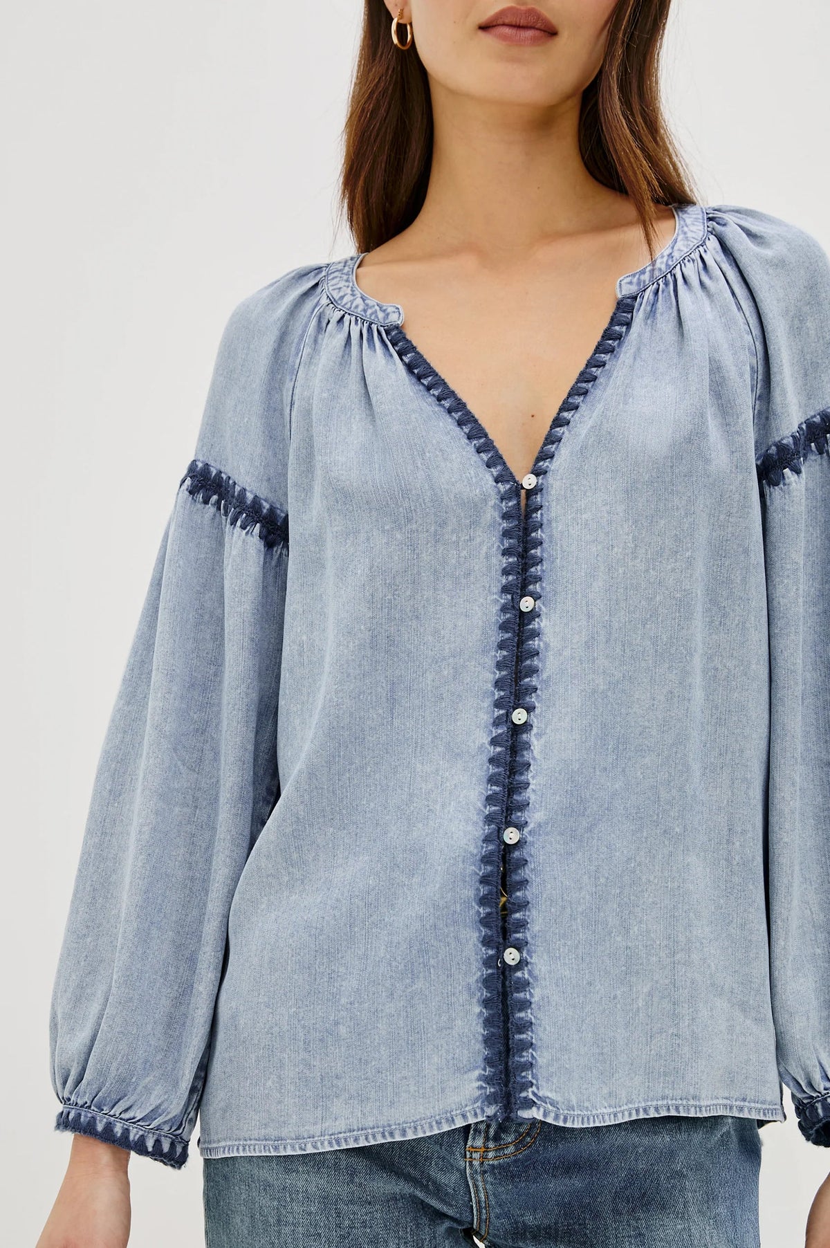 Rails toshi blouse medium cloud wash Blouse Rails