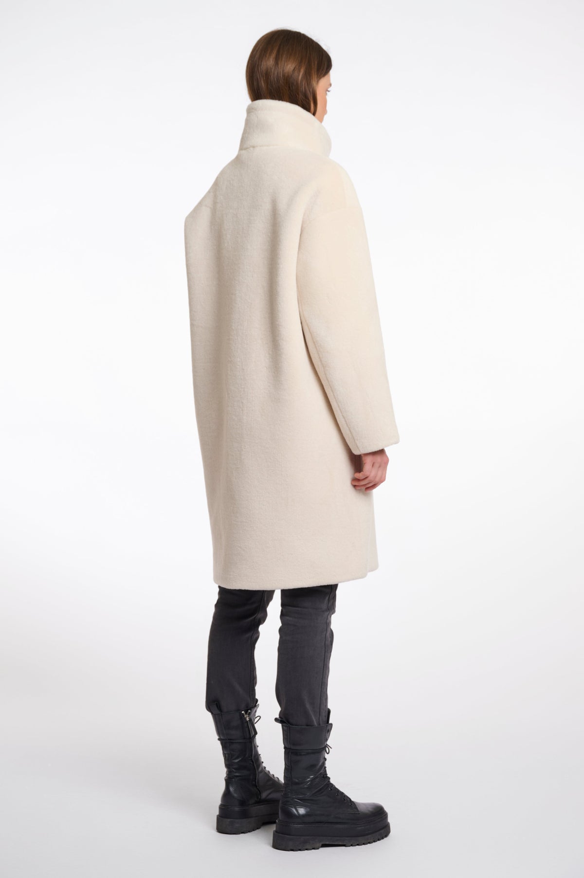Rino & pelle cilou faux fur coat with high collar - birch