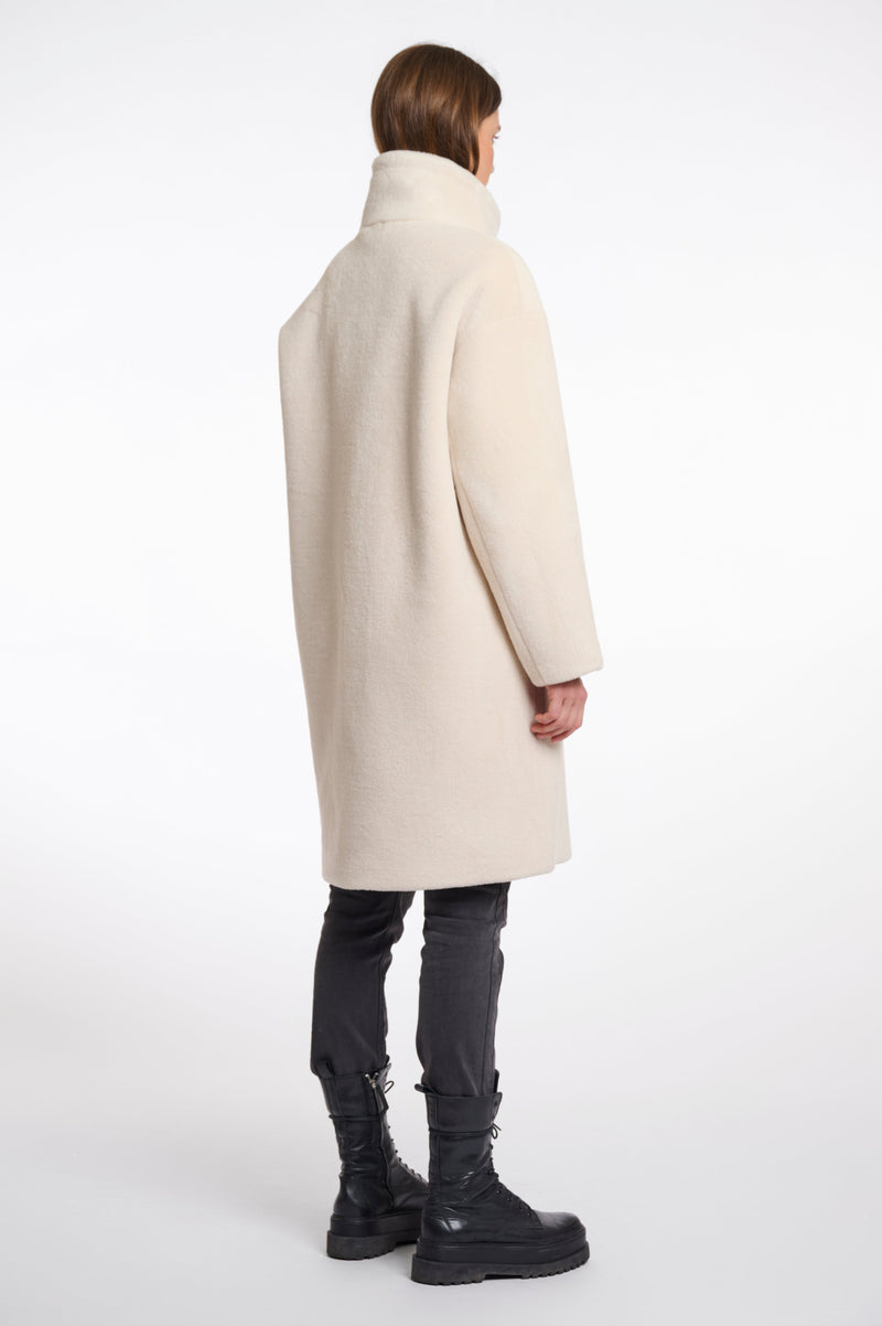 Rino & pelle cilou faux fur coat with high collar - birch