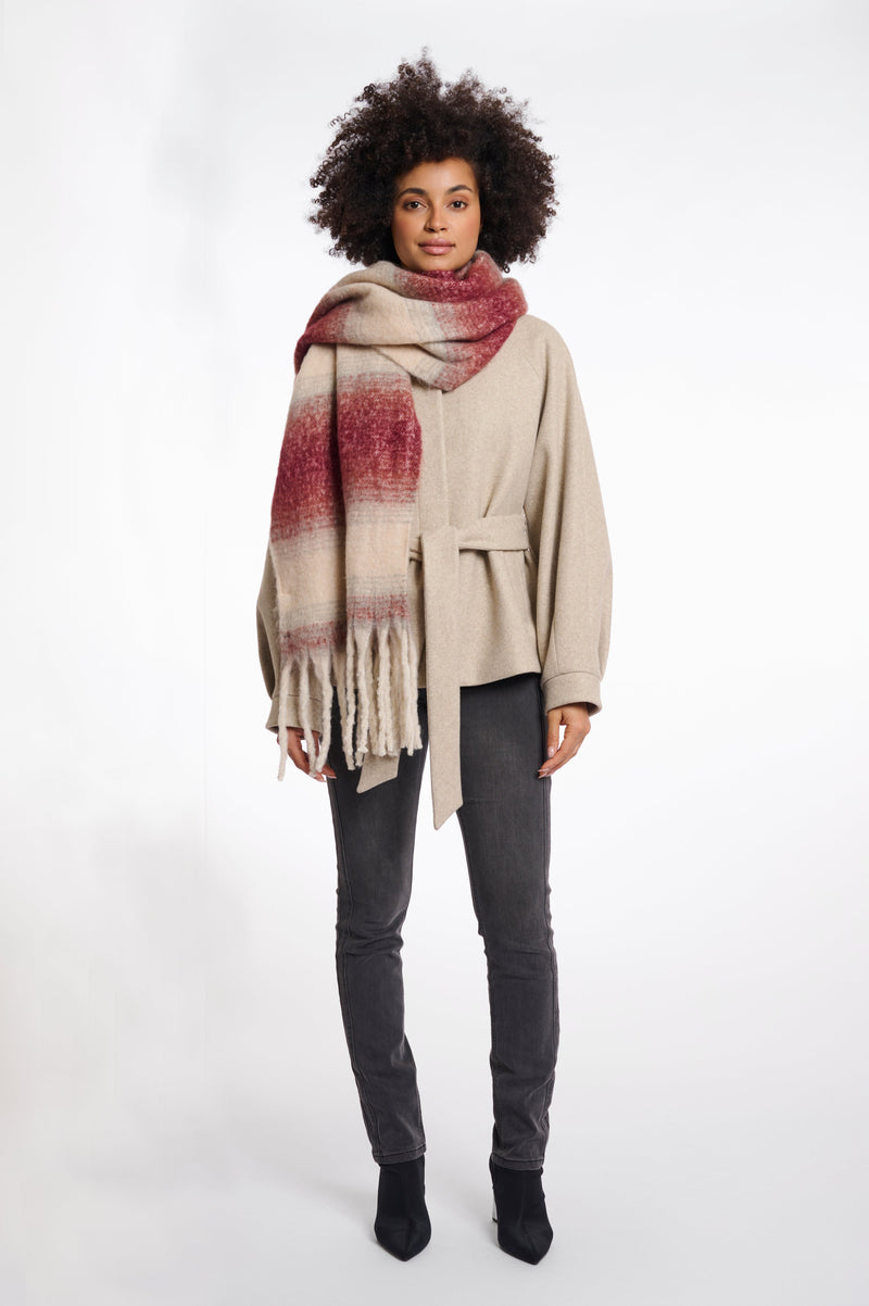 Rino & pelle erica checked scarf - sugar plum birch Scarves