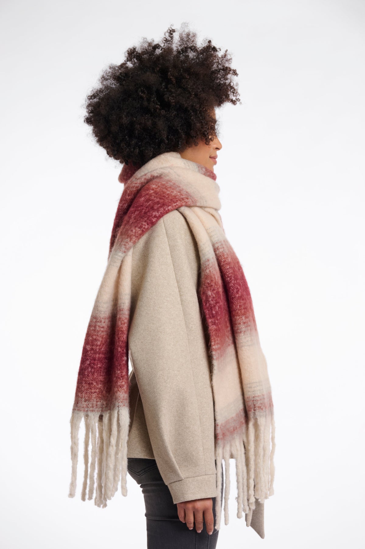 Rino & pelle erica checked scarf - sugar plum birch Scarves