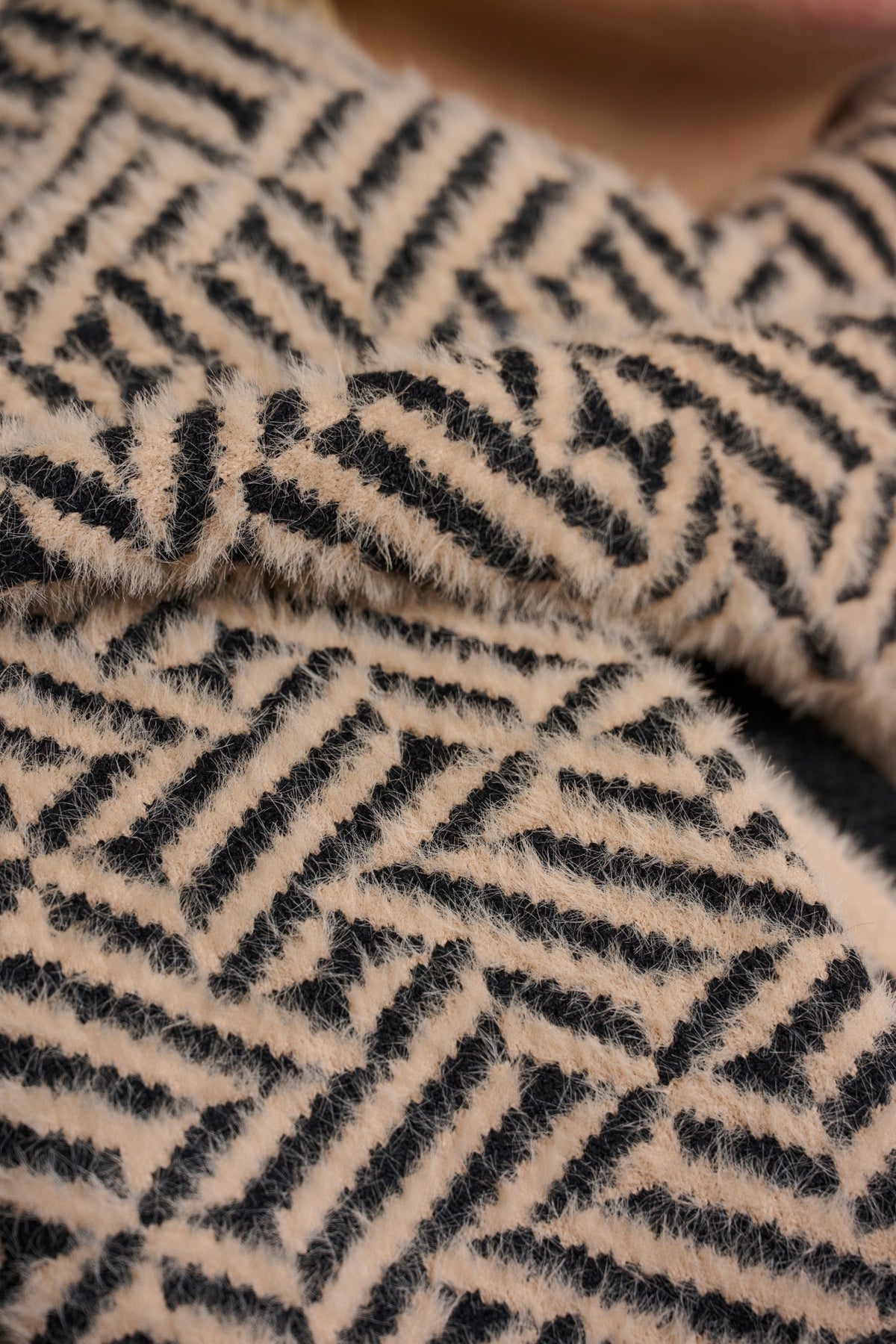 Rino & pelle leah knitted scarf - sand graphic Scarves Rino