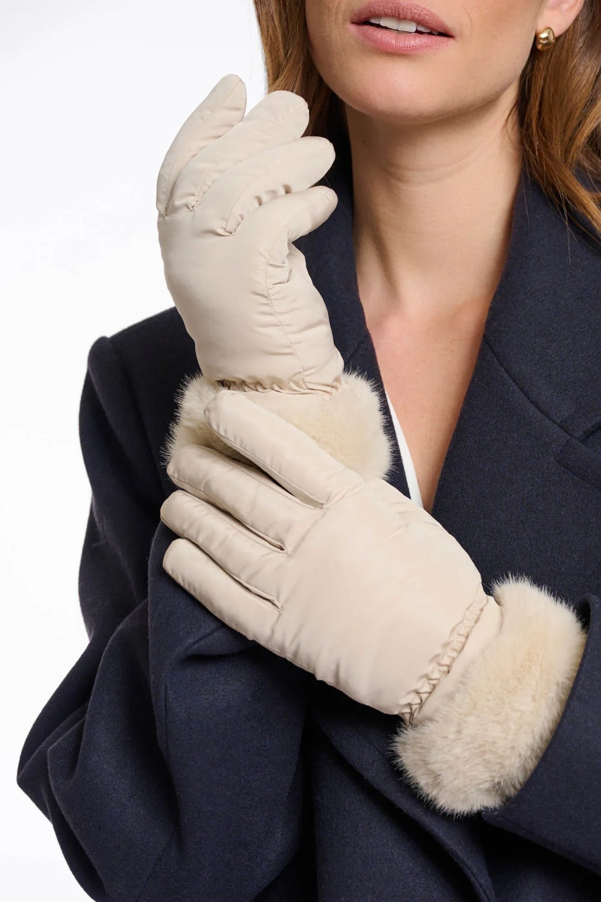 Rino & pelle omaire padded gloves with faux fur Gloves Rino