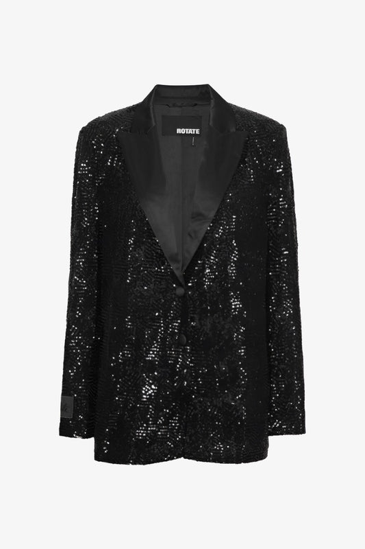 Sequins oversized blazer - black Blazers & Jackets ROTATE -