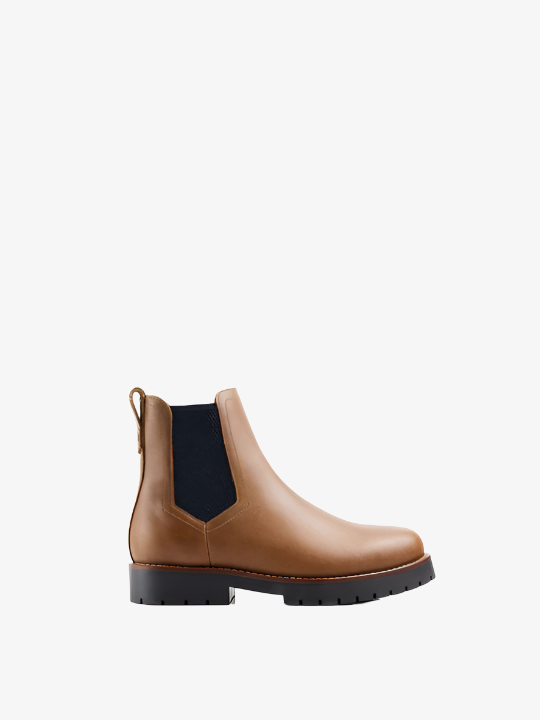 Sheepskin boudica - oak leather Short Boots FAIRFAX & FAVOR