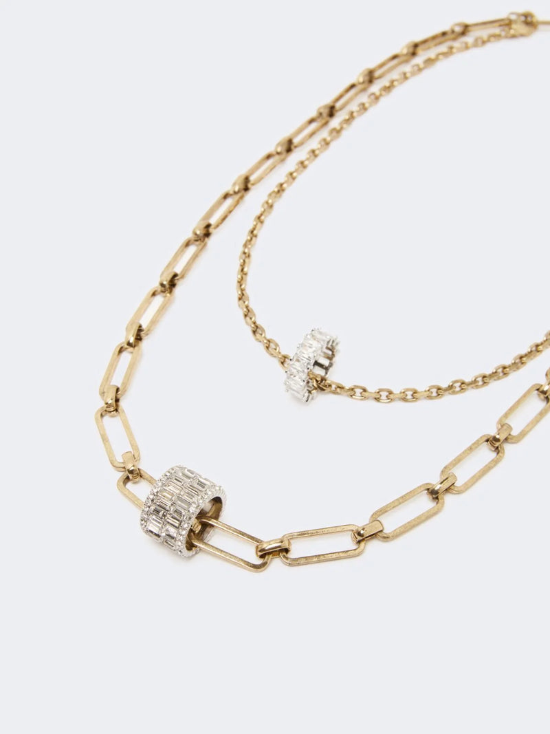 Taranto metal double-strand necklace - gold Jewellery