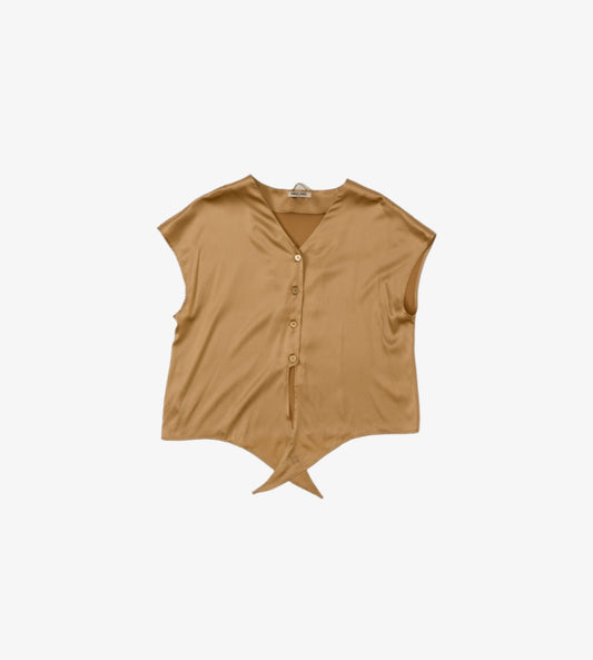 Telya tied silk top - dune Shirts MAX & MOI