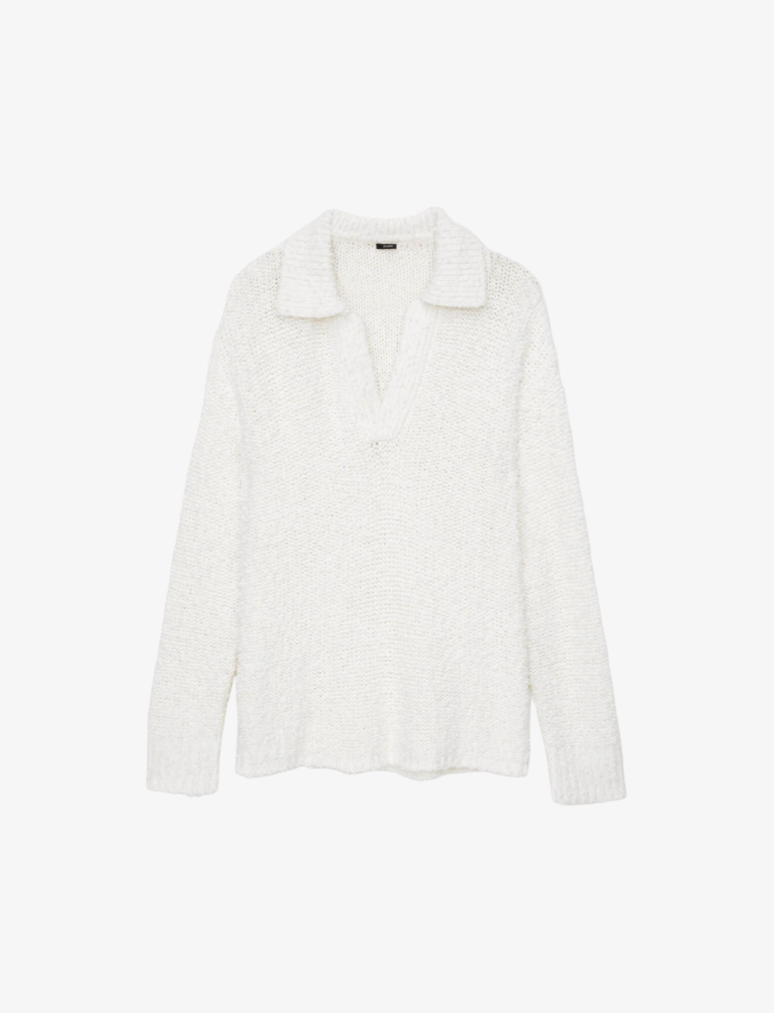 Textured knit polo jumper - ivory Jumpers JOSEPH
