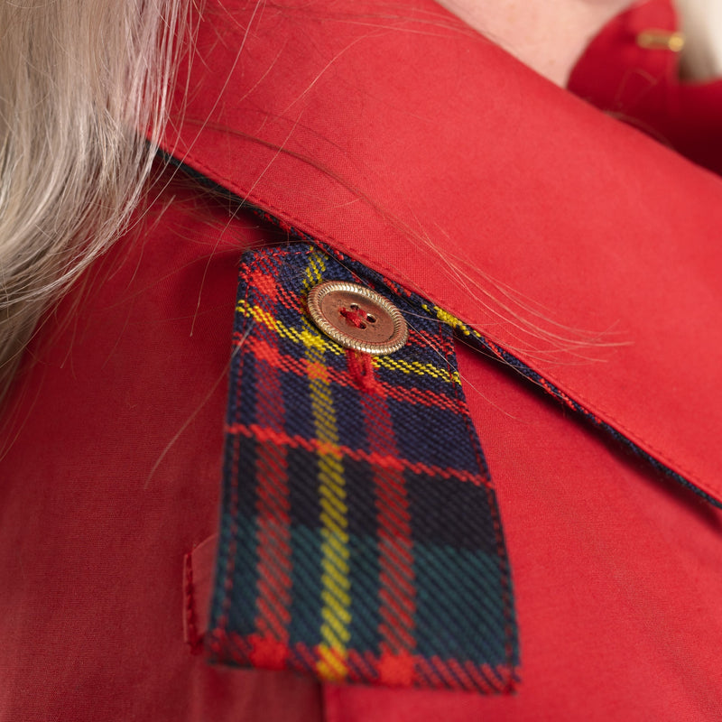 Hancock of Scotland Blair Trench, Modern Gordon Tartan collar detail
