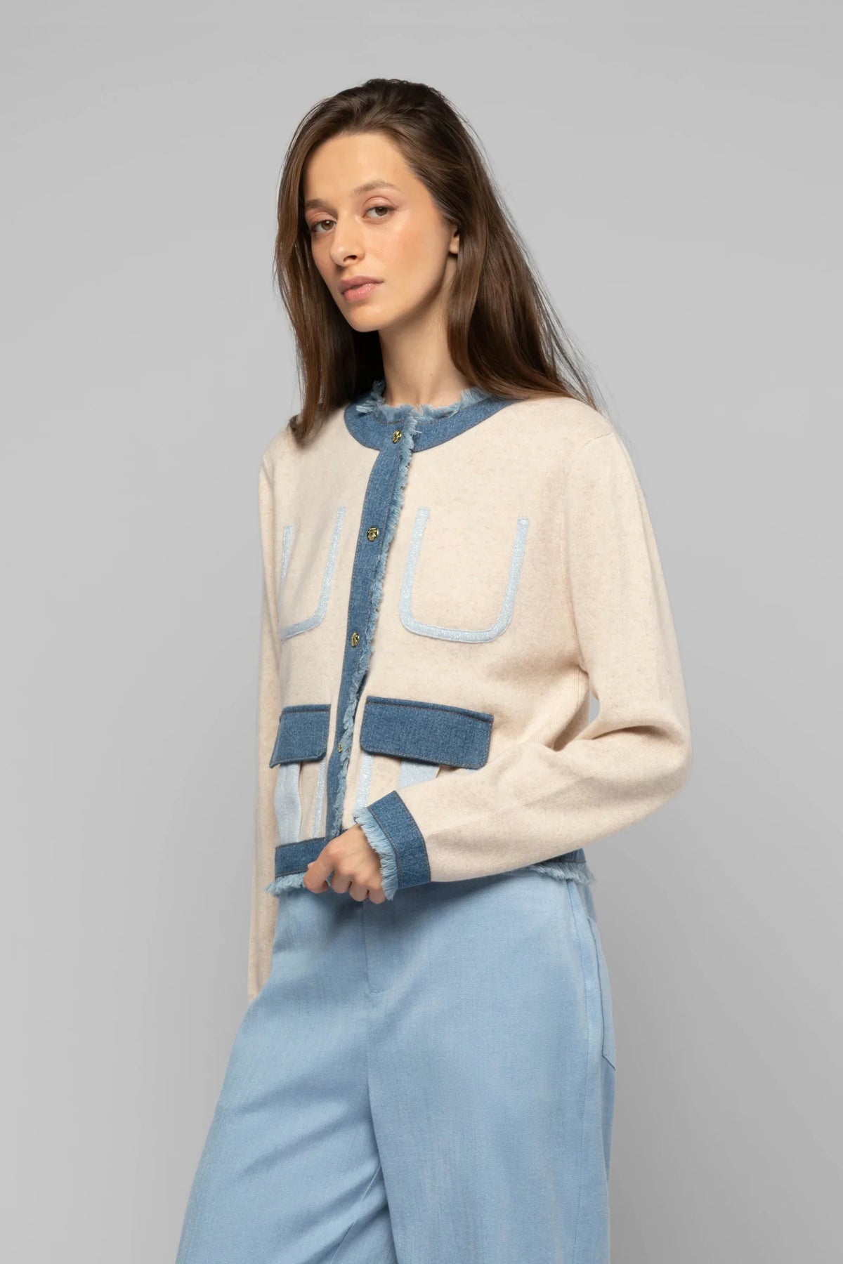 Vadela mesh jacket with detail - beige Jackets Max & Moi