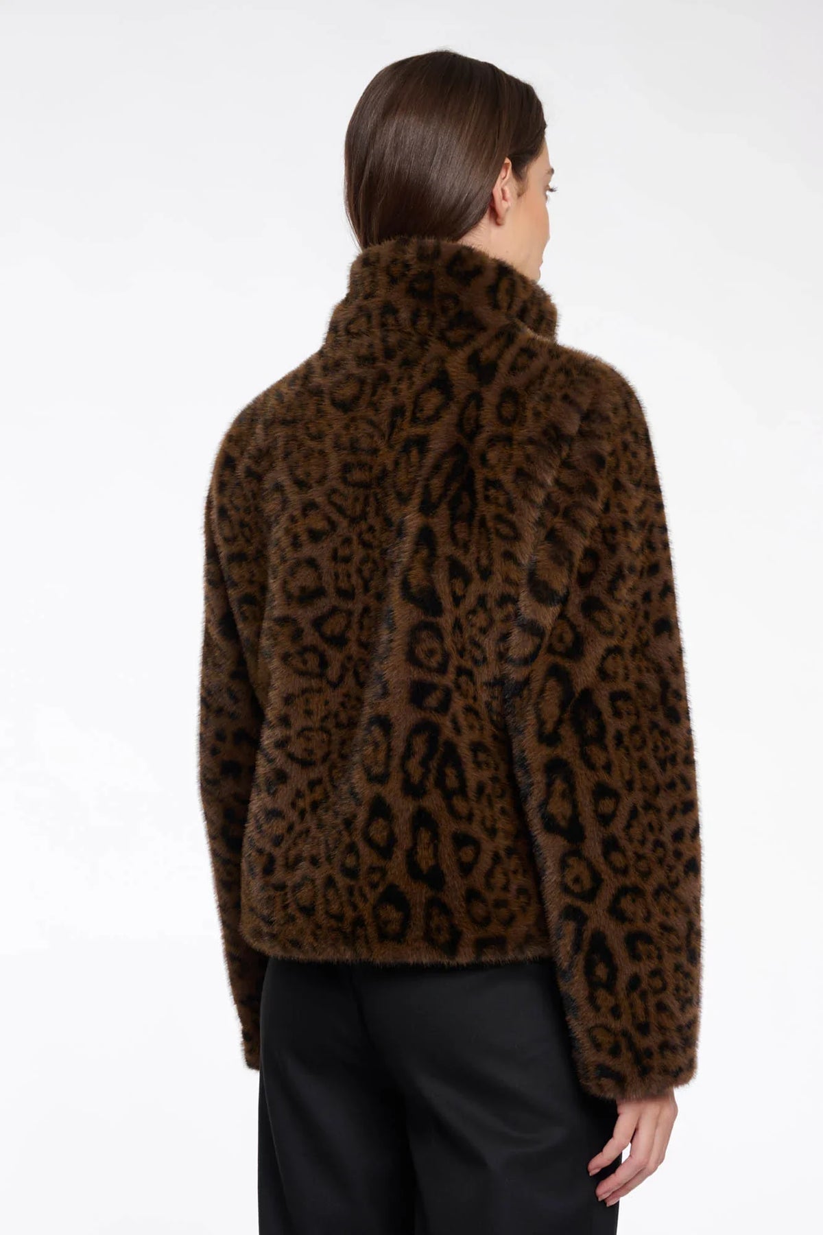 Vie single breasted faux fur jacket - leopard Jackets Rino