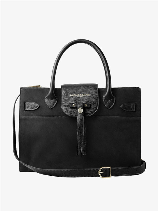 Windsor work bag - black suede Bags & Purses FAIRFAX & FAVOR