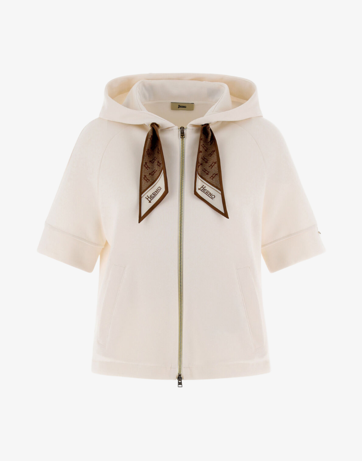 Yoga cape with scarf - white Sweater HERNO